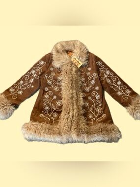 NWT~Brown Afghan Style Penny Lane Coat, Boho, Hippie, Retro, 60’s 70’s Inspired
